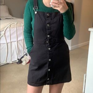 Black overall dress